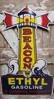 VINTAGE BEACON PORCELAIN SIGN OLD 4ft ETHYL GASOLINE CAMINOL GAS OIL LIGHTHOUSE