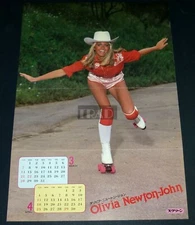OLIVIA NEWTON JON Roller Skating 1982 JPN Pinup Poster 11"x16" (28x41cm) #oc/w