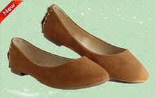 New Fashion Forever Brand Casual Black/Tan Suede Ballet Flats Shoes with zipper