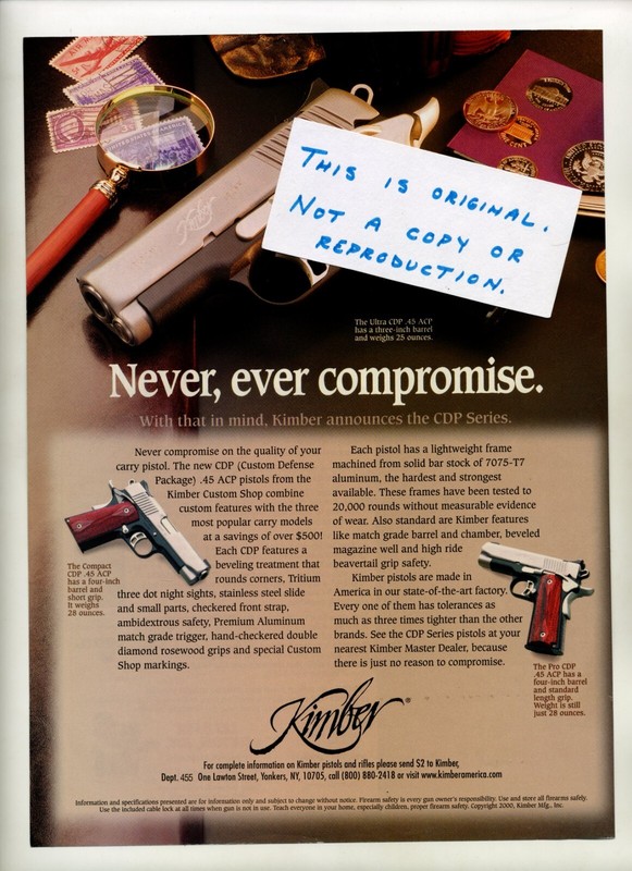 Kimber Ultra CDP / Compact CDP / Pro CDP Pistol Magazine Ad (FREE SHIPPING)