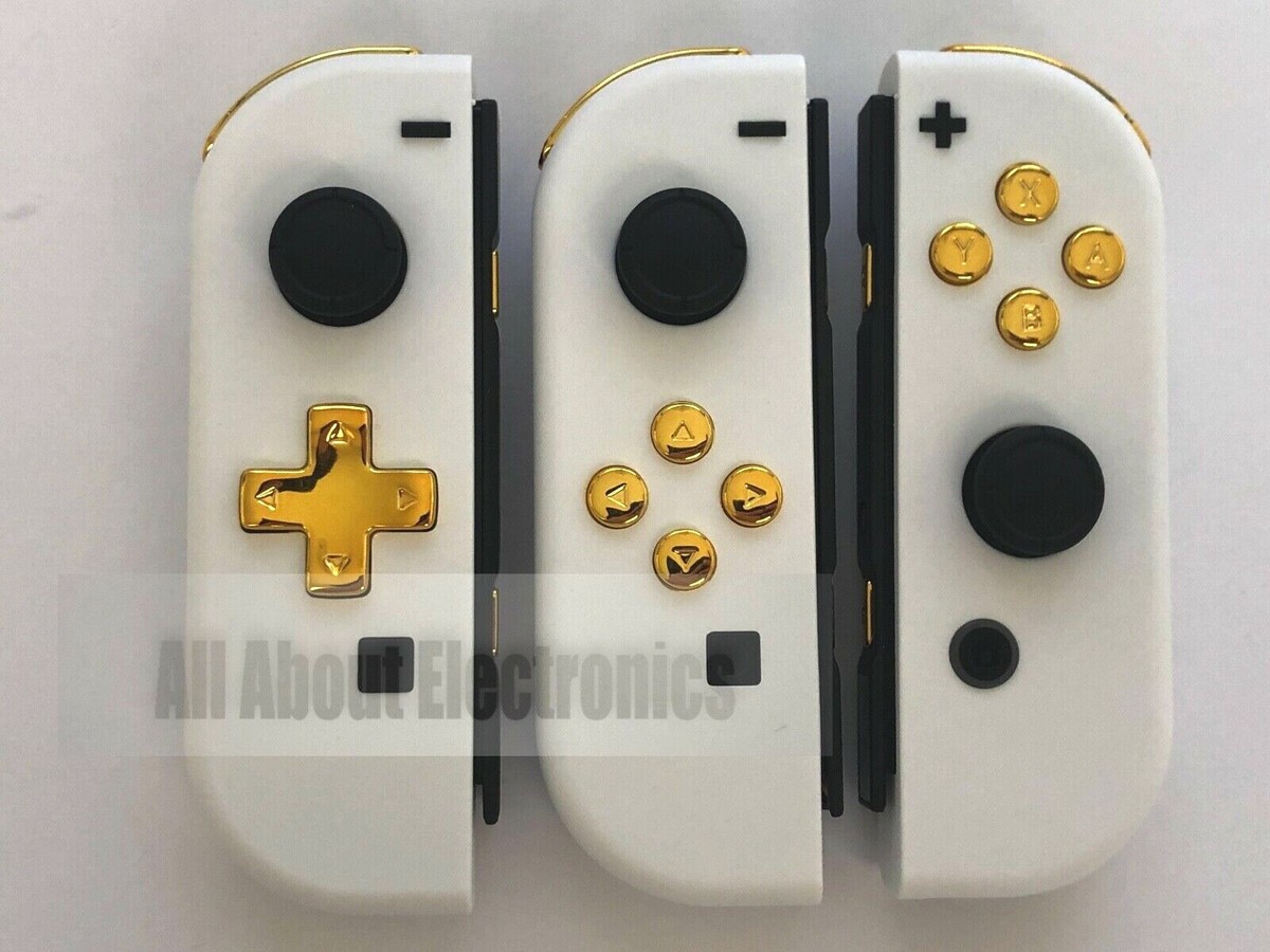 カスタムJoy-con　WHITE×GOLDメタリック White & Gold JOY-CON Mod Custom Controllers Nintendo Switch