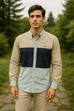 Vintage Lacoste Chemise Lacoste Made in France Colorblock 90s Large Shirt Men’s