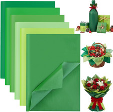 180 Sheets Green Tissue Paper, 20x14 inches Wrapping Paper Bulk 6 Colors for Gif