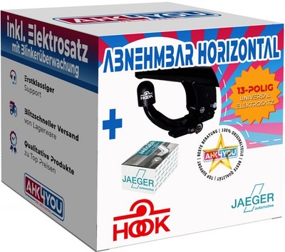 HOOK AHK für Ford Focus C-MAX 03-10 hori. abnehmbar + 13-pol ES ABE