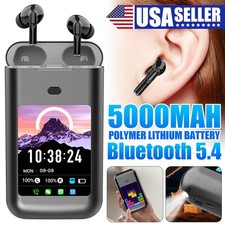 Bluetooth 5.4 TWS Earbuds Headsets Touchscreen 5000mAh Powerbank Flashlight