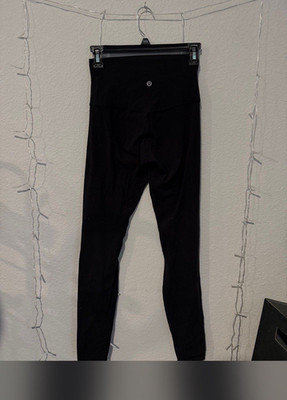 lululemon align Ankle Leggings Black Solid Logo Accent Women's Size 4