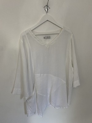 Box2 18-20 Top Linen Oversized Tunic Blouse Lagenlook Arty Plus