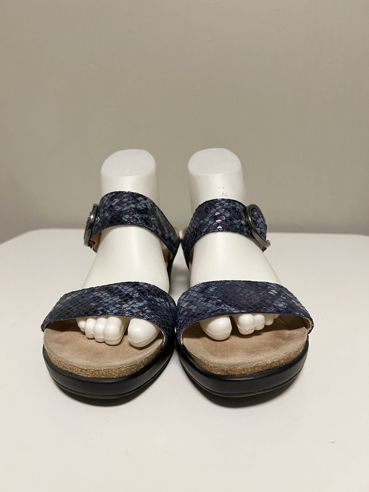 Mephisto Nadia Sandal Blue Leather Python Wedge H… - image 2