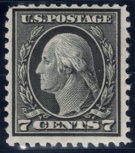 SC#507, 1917--7 Cent George Washington, Flat Plate, Perf. 11, M/H