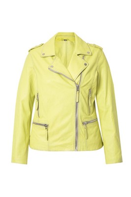 Angel of Style Damen große Größen Leder Bikerjacke echtes Leder Farbe
