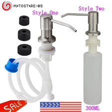 360° Sink Soap Dispenser Stainless Steel Kitchen Hands Liquid Pump Bottle Tube*
