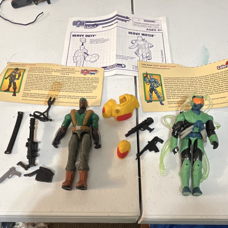 G.I. Joe Heavy Duty & Cobra Heavy Water Trooper 2-Figure Lot w/ Accessories