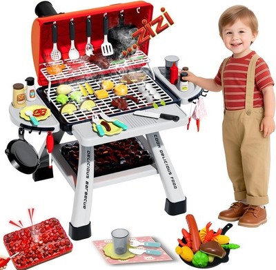 Juego cocina parrilla bbq 63 piezas con luz sonido juguete regalo cumple nino