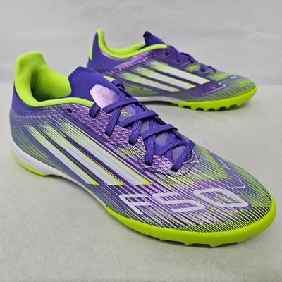 Adidas F50 League TF Soccer Cleats JH7724 Purple Rush Lucid Lemon