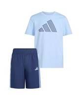 Adidas Big Boys 2Pc. Short Sleeve T Shirt And Short Set Blue S 8 