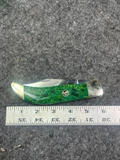 hen and rooster Michael green single blade folding pocket knife HR1341FRM
