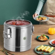 Rund Thermobehälter Edelstahl Thermobox Warmhaltebehälter Speisen Thermoport 10L