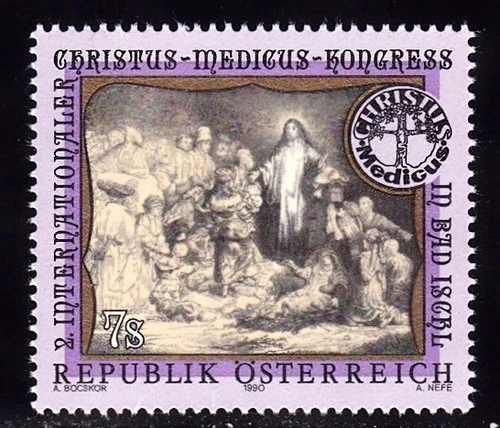 AUSTRIA #1507 MNH "CHRIST HEALING THE SICK" BY REMBRANDT