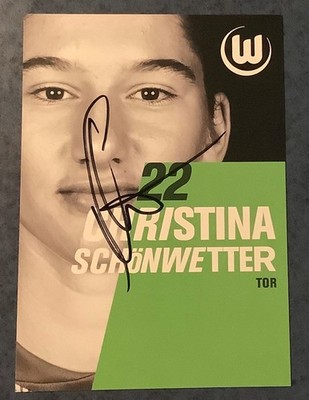 Christina Schönwetter Signierte Autogrammkarte Wolfsburg Frauen Autogramm 25/26