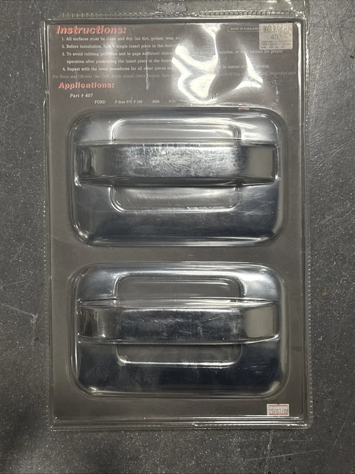 Juego de cubierta de manija de puerta de acero inoxidable pulido TFP 407 para Ford F-150 2004-2014 Foto 2 de 4