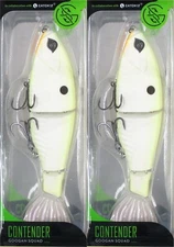 (2) Googan Squad 7" Slow Sinking 1 3/4 Oz Contender Swimbaits Bone Brand New