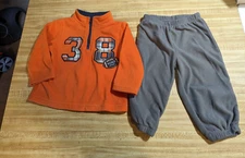 Carter's Baby Boy Size 9 Months Mom's #38 MVP Fleece Jacket & Pants Set