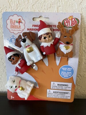 Elf on the Shelf Finger Puppets With Elf Pets! Bath Fun - Brand New on Card
