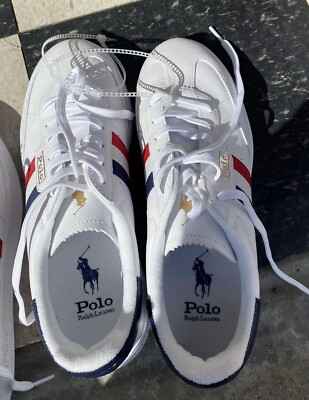 chiho08150815様　Polo Ralph Laurストライプ 3T Polo Ralph Lauren - HTR Aera Sneakers - High Top Lace - White/Red