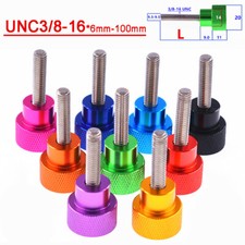 UNC 3/8-16 Aluminum Stainless Steel Knurled Thumb Screws Bolts 6mm-100mm Length