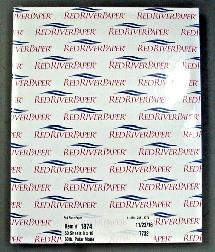 Red River Paper #1874 Polar Matte, 8"X10", 60lbs, 50 sheets, new