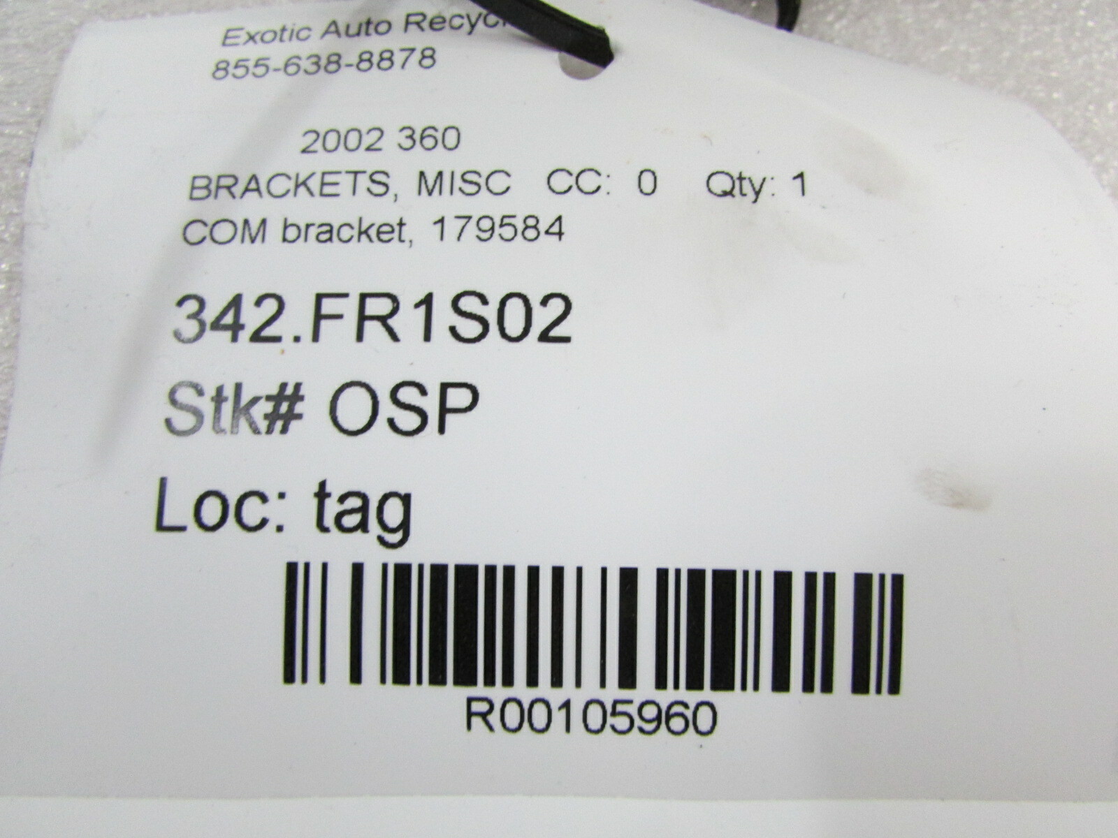 Ferrari 360, A/C Compressor Bracket, Used, P/N 179584