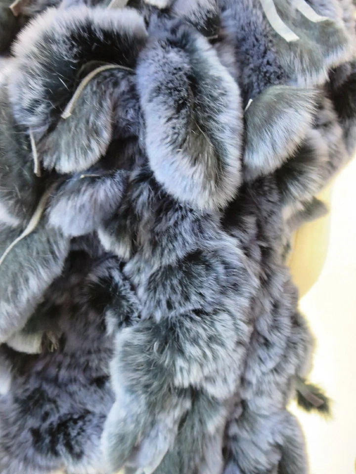 Bufanda de piel de conejo Rex real para mujer invierno cálido pañuelo cuello viaje al aire libre Foto 3 de 3