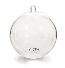 Clear Plastic Acrylic Craft Ball Sphere Baubles/Ornaments For Christmas LOT 25