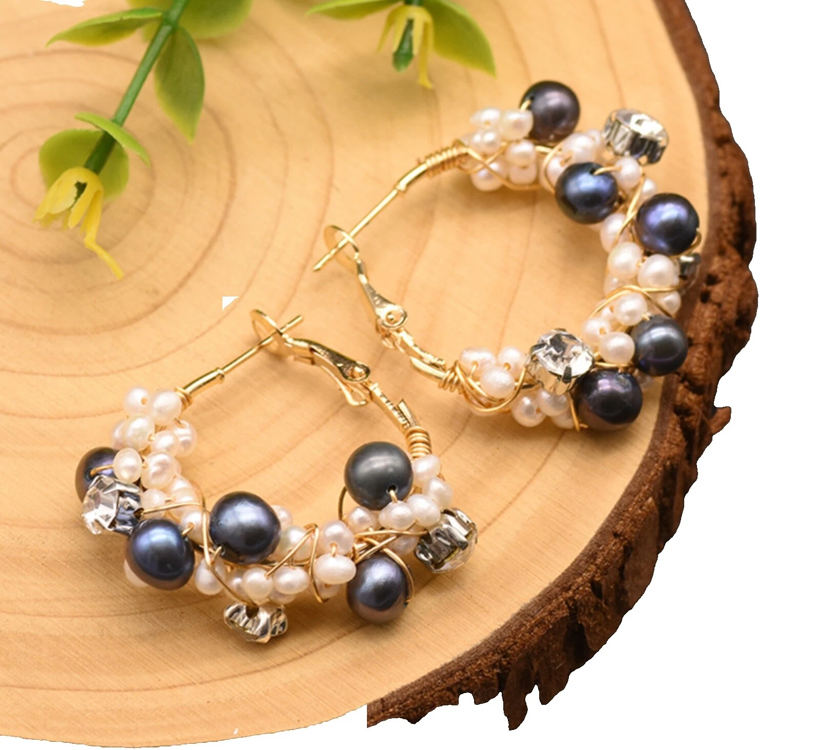 Chapado En Plata Perla Stud Pendientes de Moda