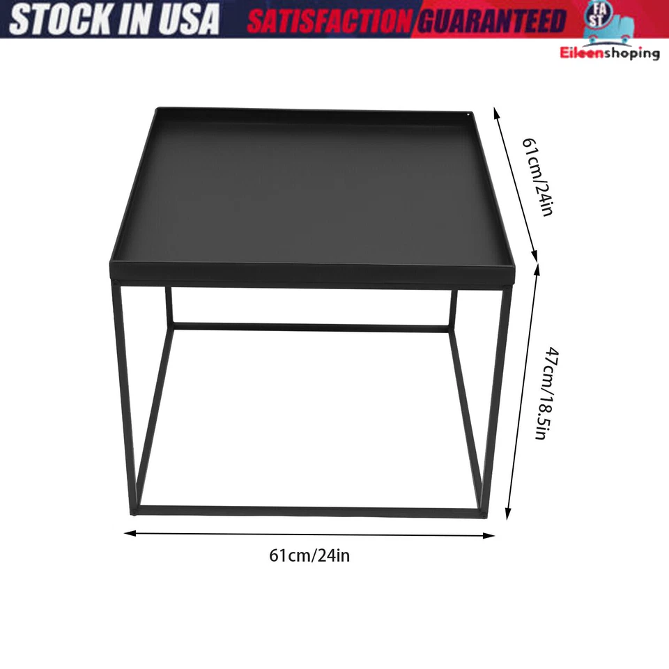 24" Square Table Metal Frame Table Portable Office Side End Table Camping Table - Image 3 of 4