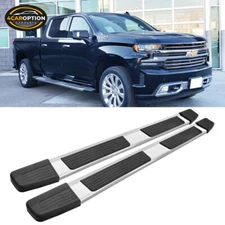 Fits 19-25 Silverado Sierra 1500 Crew Cab OE S6 Style Side Step Nerf Bar Silver