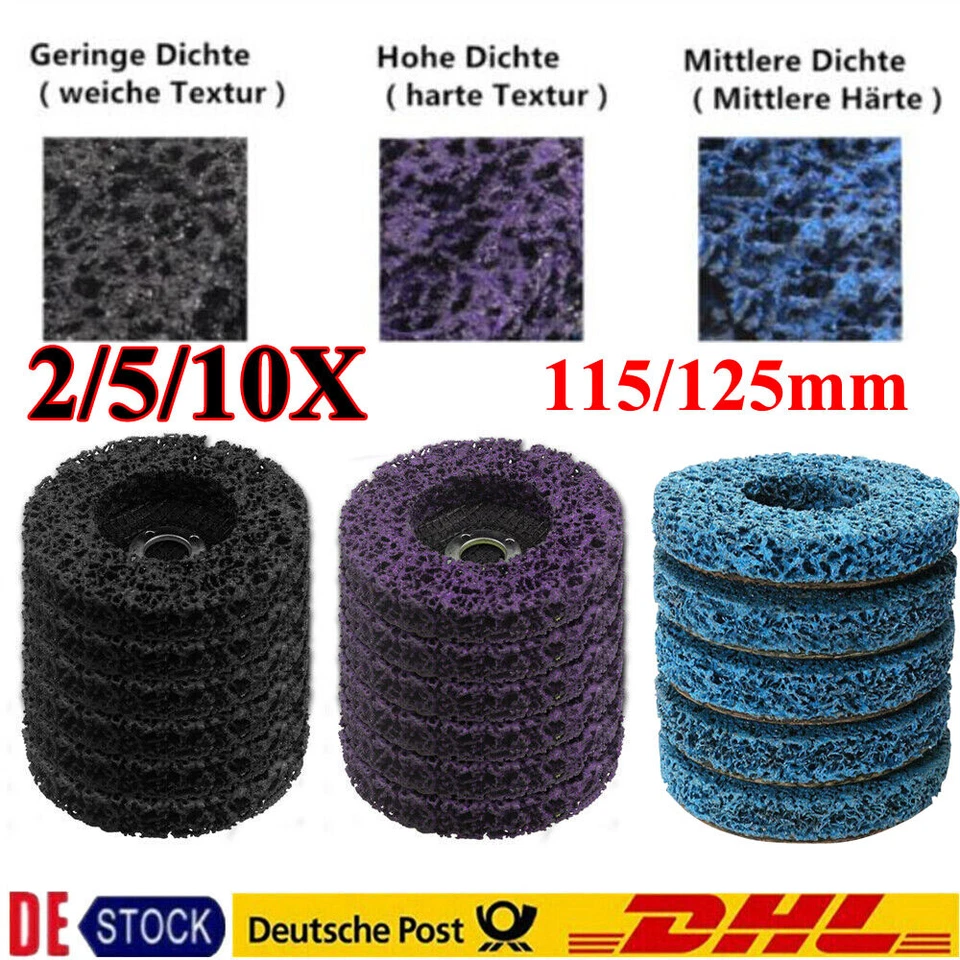 MARKENLOS 2/5/10x CSD Scheibe Lila CBS Grob-Reinigungsscheibe 115/125mm Winkelschleifer DE