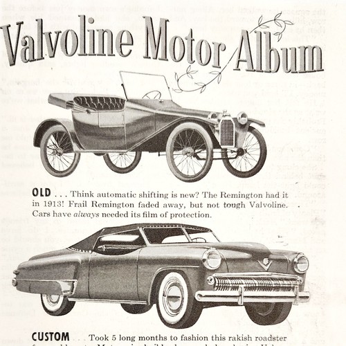 1950 Valvoline Motor Oil Vehicle Album Classics Advertisement Automobilia HM2B