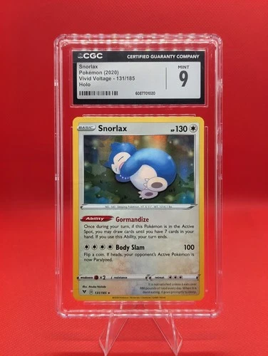 Pokémon Snorlax 131/185 Swsh04 Vivid Voltage Holo Rare CGC 9 English