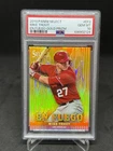 PSA 10 2013 Panini Select Mike trout En Fuego Gold Prizm /25 EF2 GEM MINT