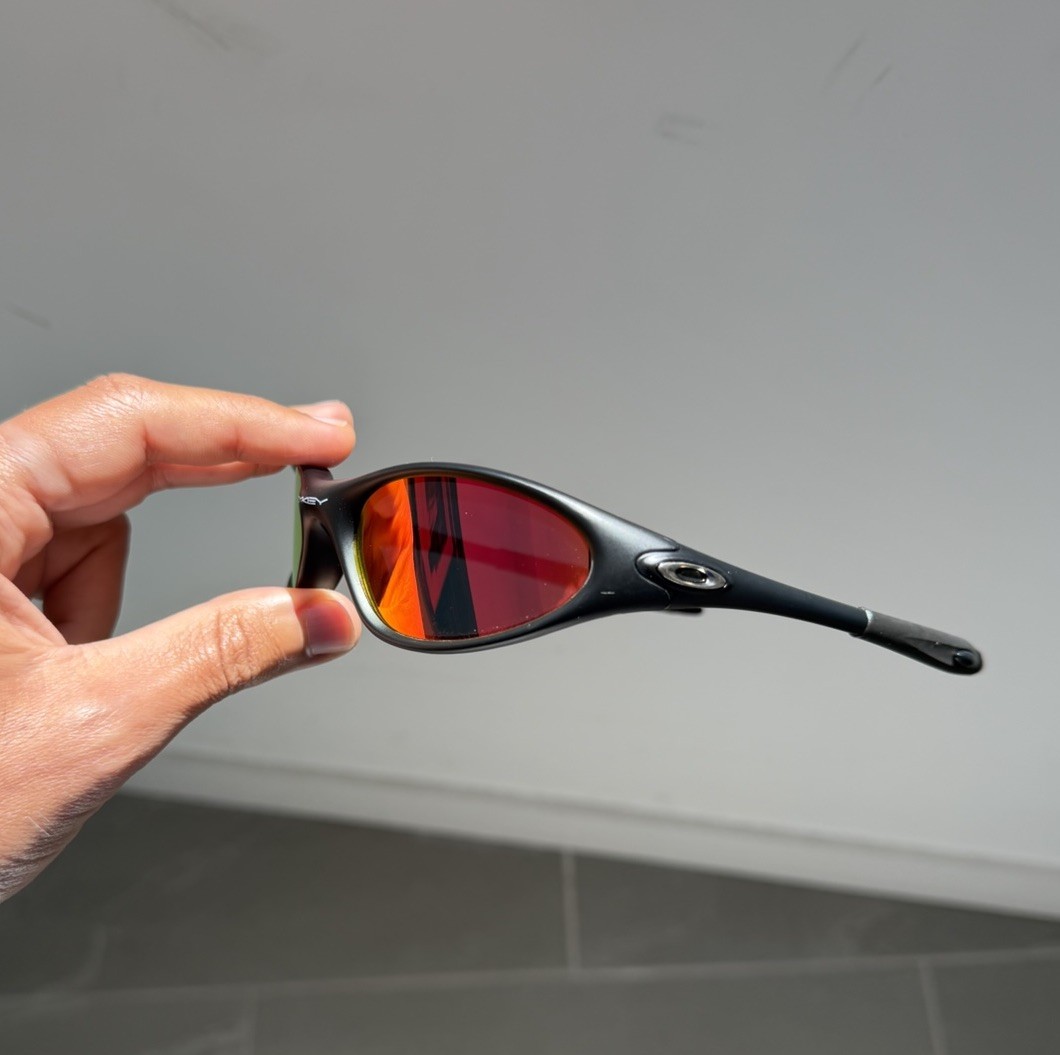 Oakley Minute Black/Red 1.0 Redux Prizm Mens Sunglasses Y2K