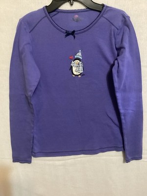 Teen  Cuddl John s Purple Long Sleeve T-Shirt Winter Penguin s Small
