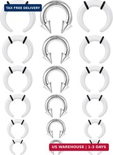 18-30Pcs Septum Pincher Tapers 16G-6G Acrylic Stainless Steel Septum Stretching