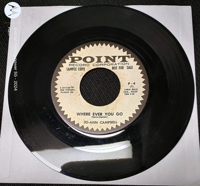 45 rpm rock JO-ANN CAMPBELL Where Ever You Go/I'm Coming Home 1956 Point promo