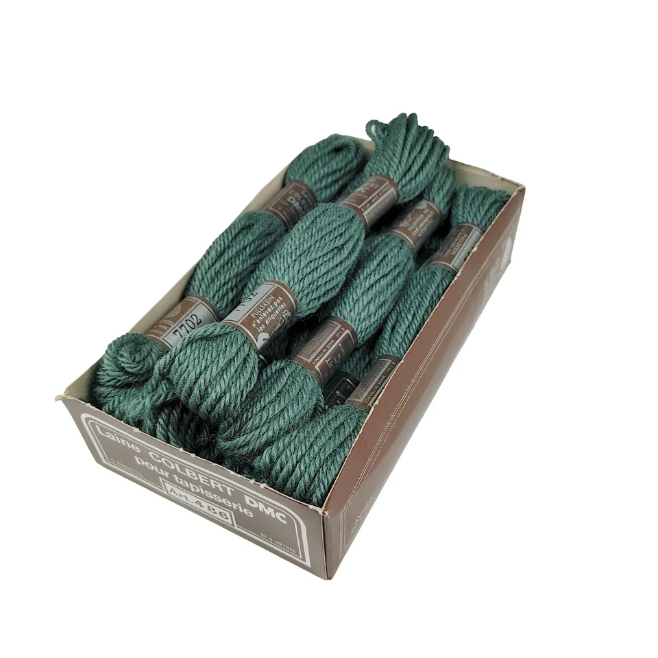 DMC Laine Colbert Yarn Grey Green Tapestry Wool Needlepoint Lot 10 Box France - Image 4 of 4