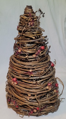 Vintage Grapevine Christmas Tree Country Style Primitive 20" Berries Rustic - Picture 3 of 8