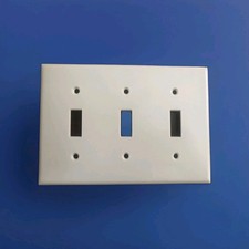 Leviton Ivory 3-Gang Toggle Light Switch Cover Plate Triple Wallplate No Screws