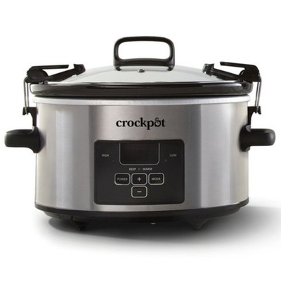 Crock-Pot 4Qt Stainless Steel Cook&Carry  Slow Cooker with Lid (Open Box)