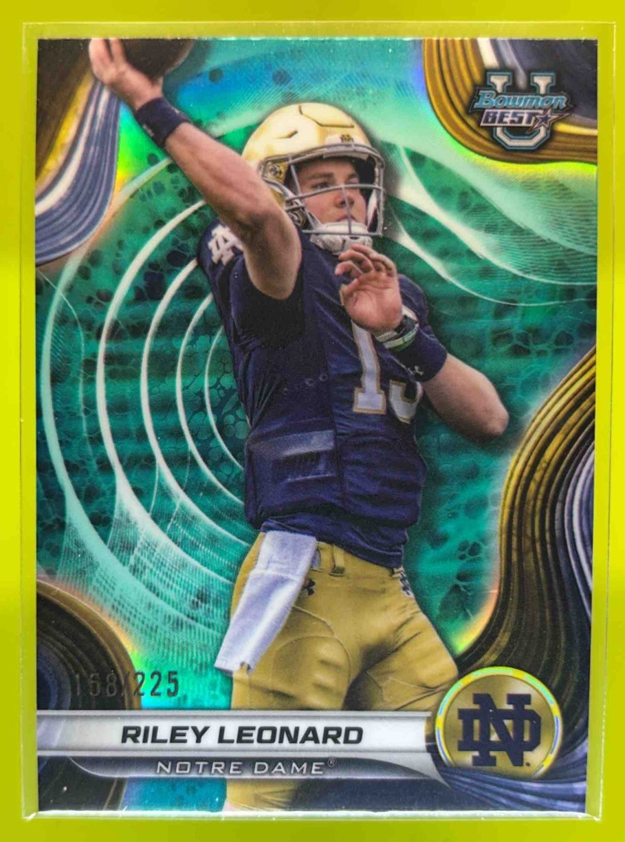 2024 Bowman Best U Riley Leonard Aqua /225 #29 Notre Dame