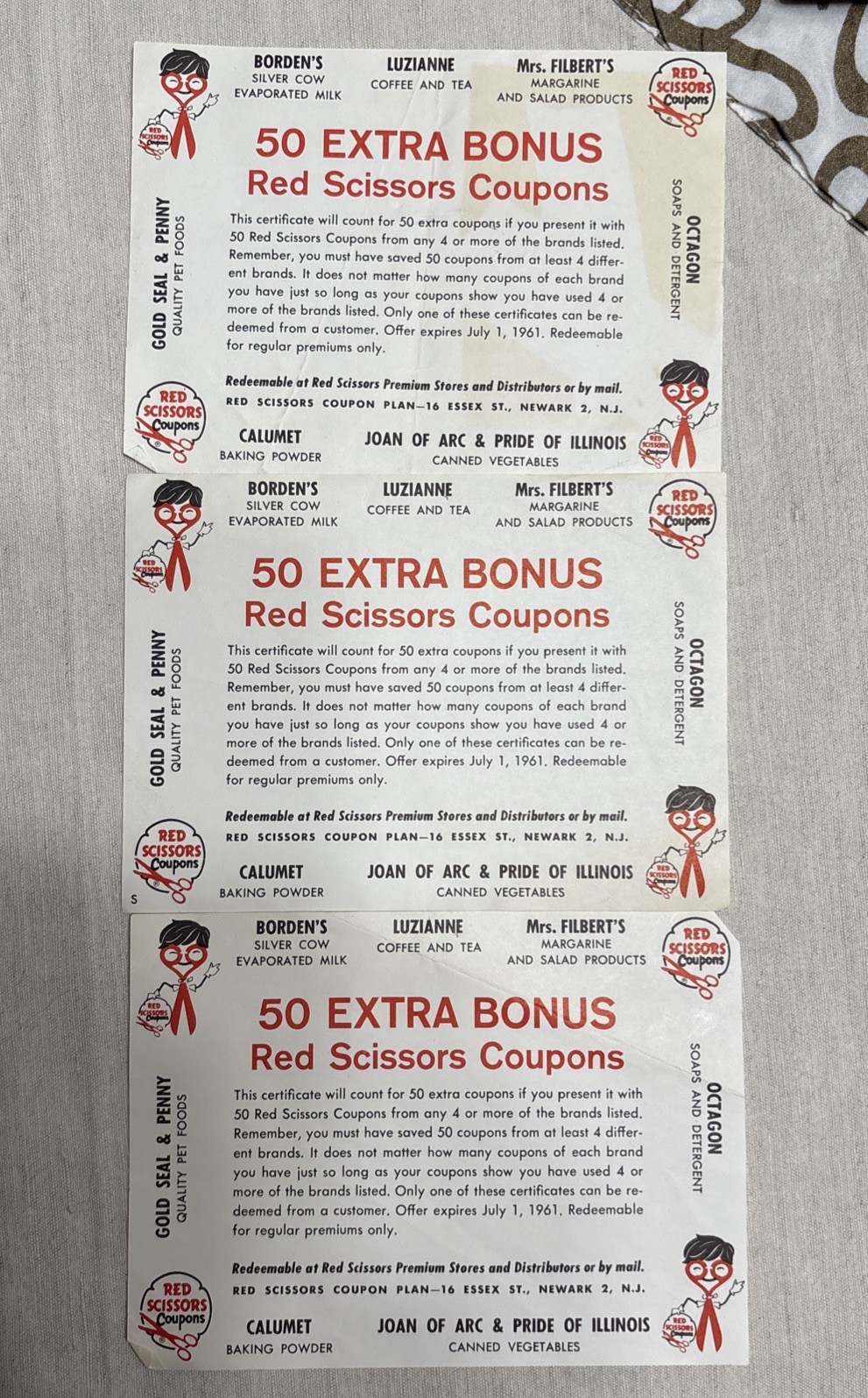 60's Vintage Borden's Coupons Large Lot 